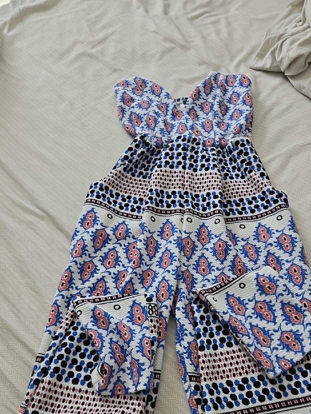 One-Piece Romper in Blue and Pink